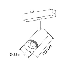 LUMINARIO HS-ION SPOT LIGHT ADJ. NEGRO D55, 10W 5000K, 568LM