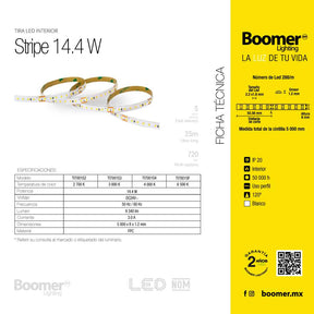 TIRA LED ROLLO DE 5 METROS 14.4W, 4000K, 24V, IP20, INTERIOR