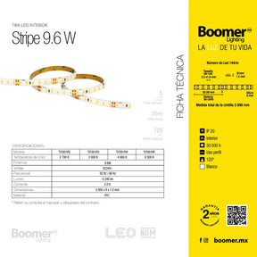 TIRA LED ROLLO DE 5 METROS 9.6W, 4000K, 24V, IP20, INTERIOR