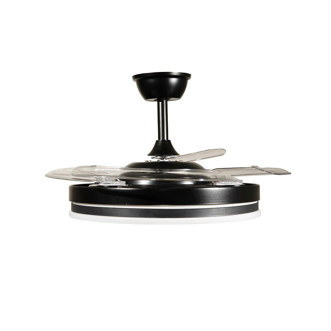 VENTILADOR DE TECHO CON LUZ LED NEGRO AN 42" RETRACTIL, CCT