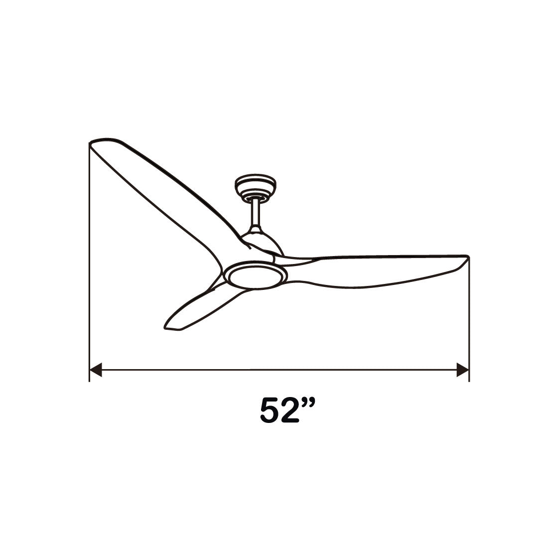 VENTILADOR DE TECHO CON LUZ LED 52" HELIX, 6 VELOCIDADES CCT