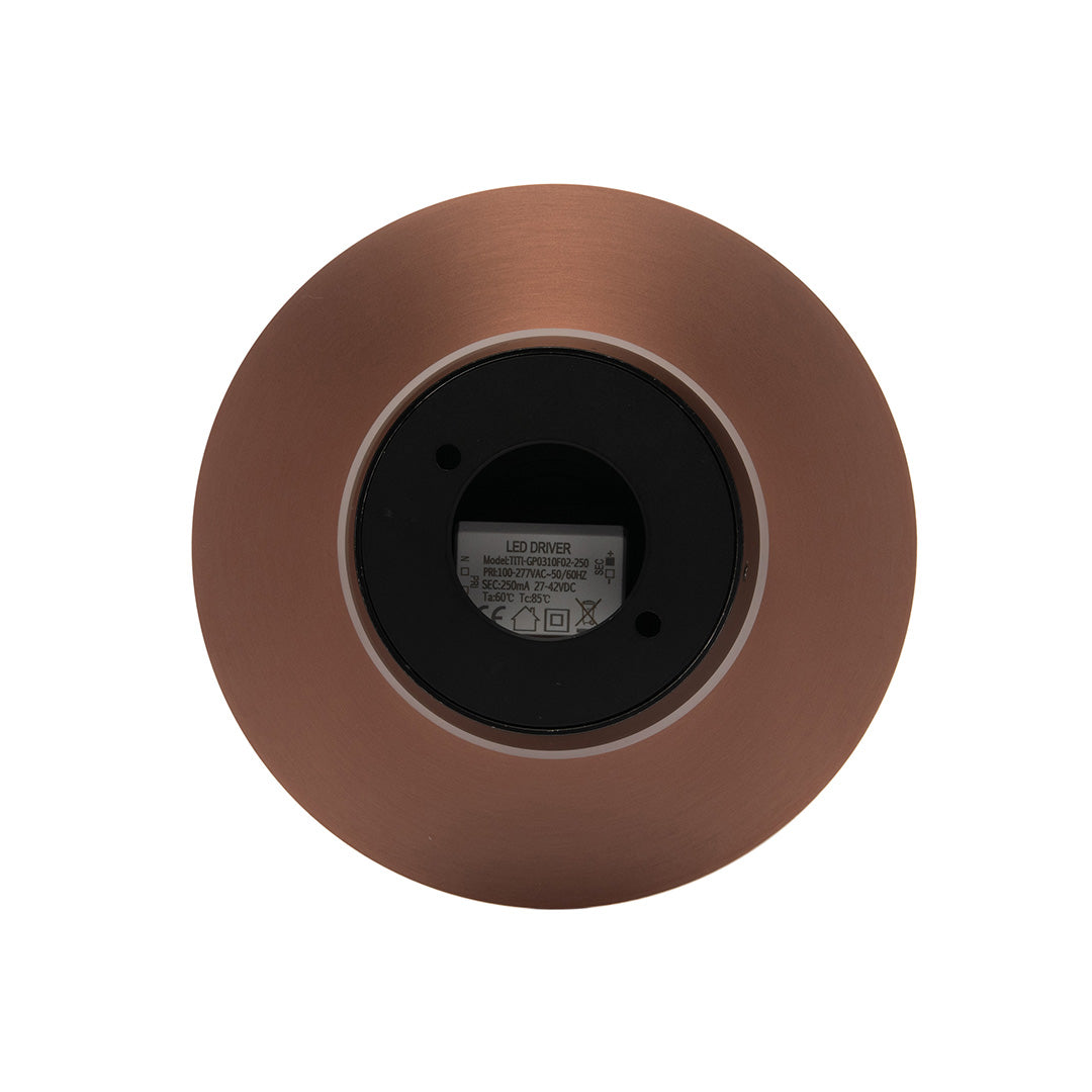 ARBOTANTE COBRE PARA PARED HALO 10W, LUZ CÁLIDA, 567 LM