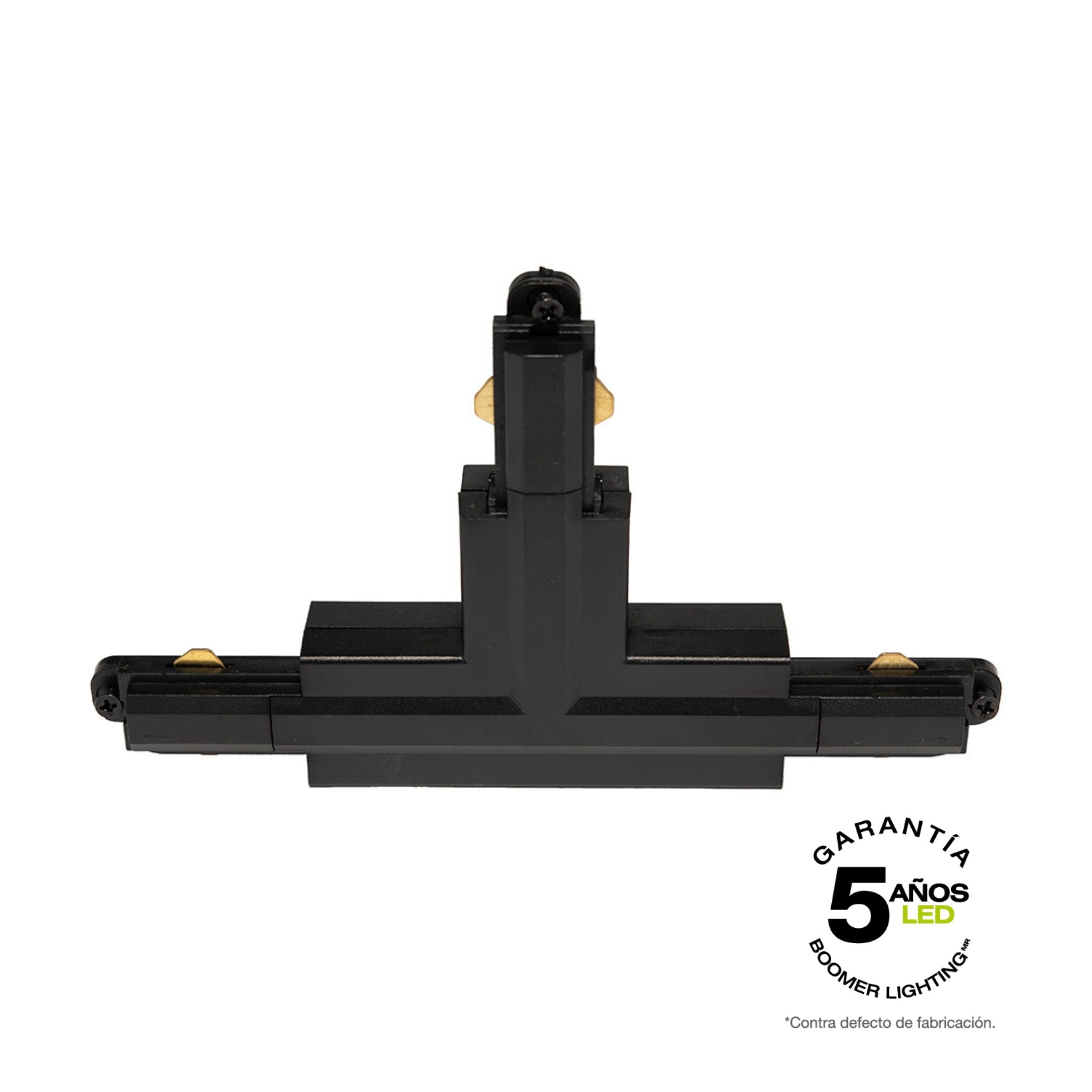 CONECTOR NEGRO TIPO T PARA RIEL HS3 DE ILUMINACIÓN