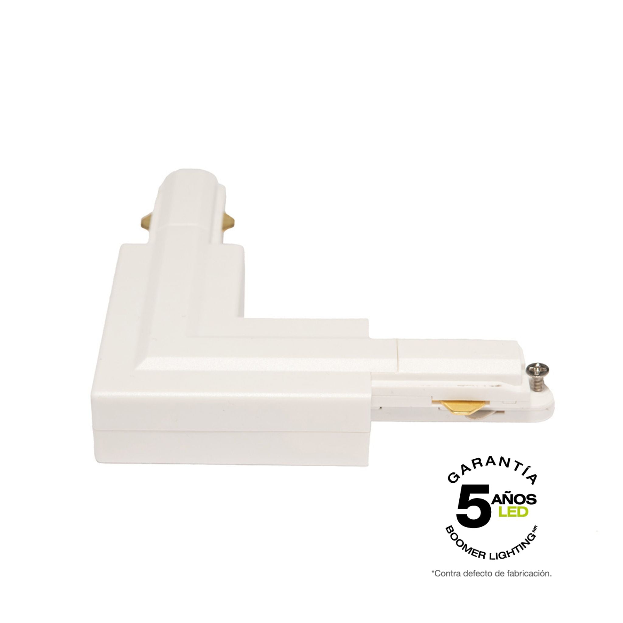 CONECTOR BLANCO TIPO L PARA RIEL HS3 DE ILUMINACIÓN