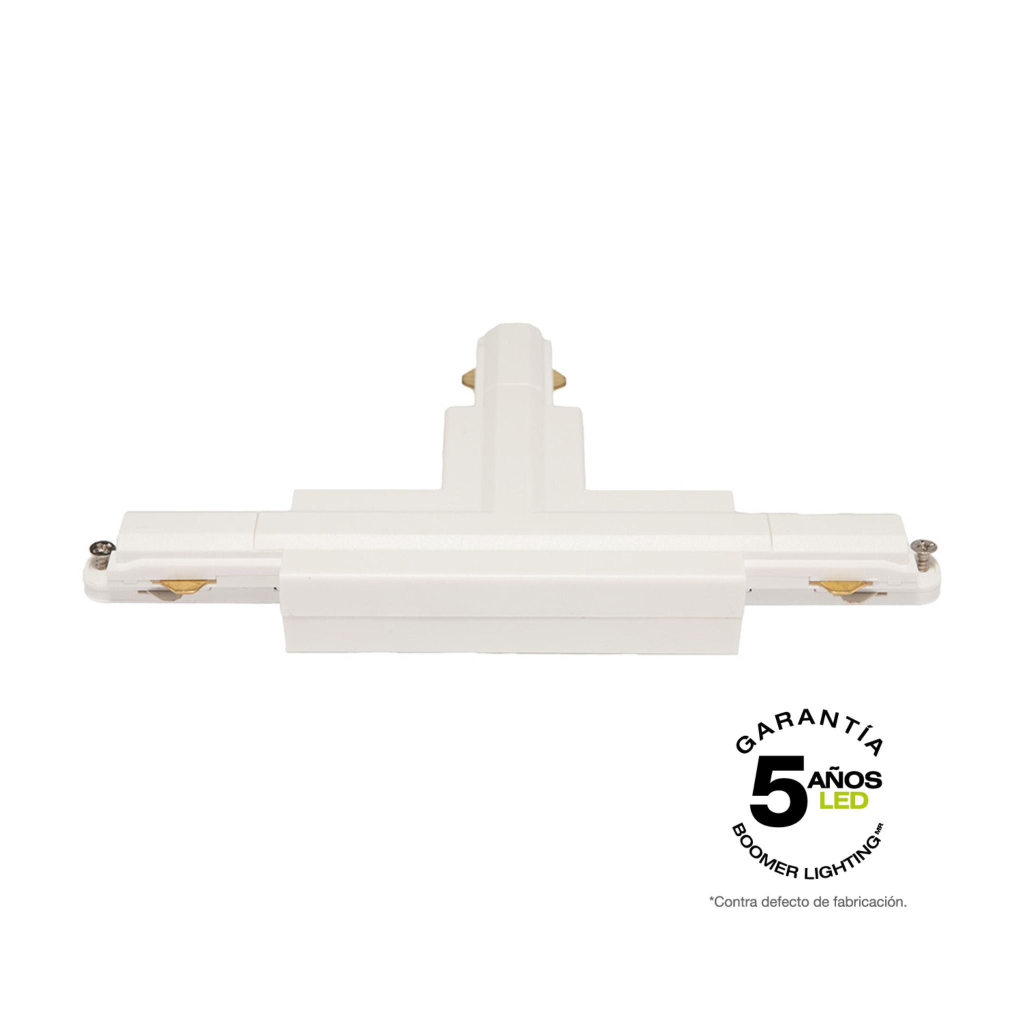 CONECTOR BLANCO TIPO T PARA RIEL HS3 DE ILUMINACIÓN