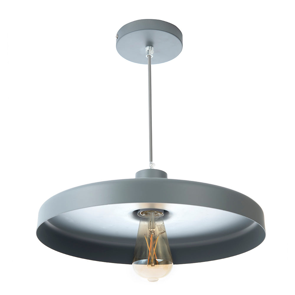 LÁMPARA COLGANTE ELIO GRIS, 15 W, BASE E27, INTERIOR, AL