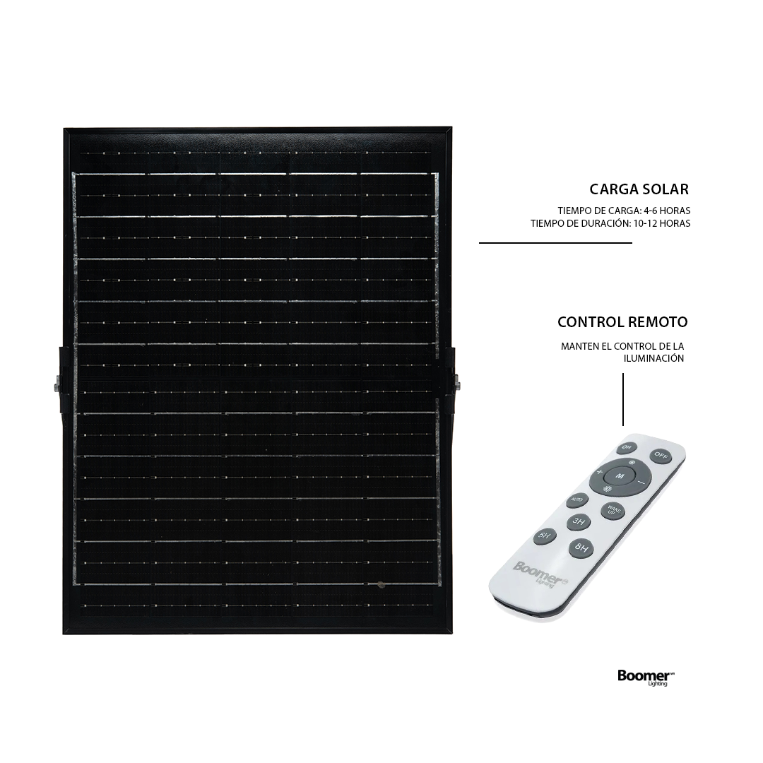 REFLECTOR CON PANEL SOLAR YUMA, 200W, LUZ FRÍA, CON CONTROL