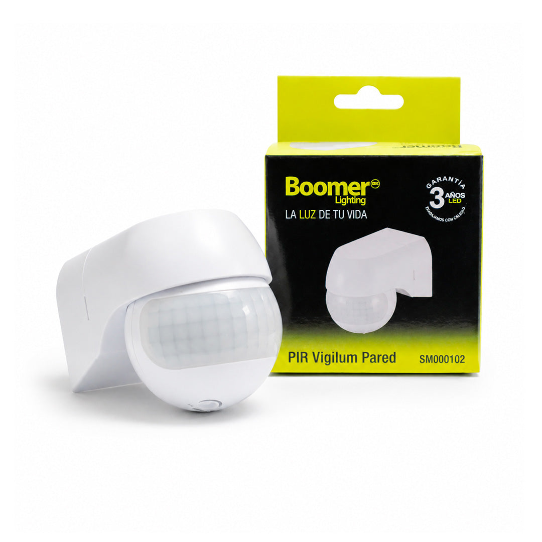 SENSOR DE MOVIMIENTO PIR PARA PARED 200W 180 GRADOS