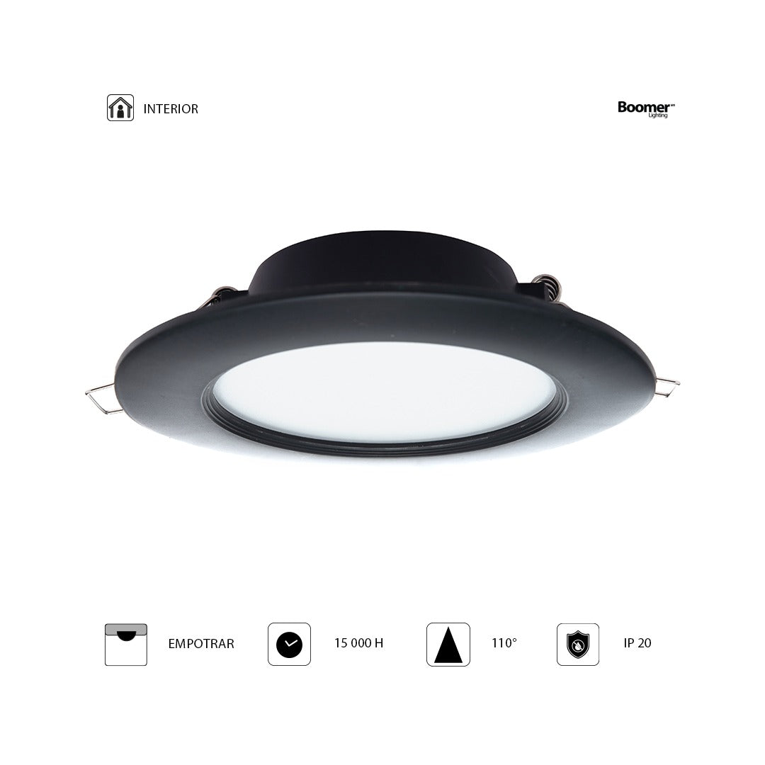 EMPOTRABLE NEGRO 10.5W ATENUABLE LUZ CÁLIDA PARA BOTE 1050LM