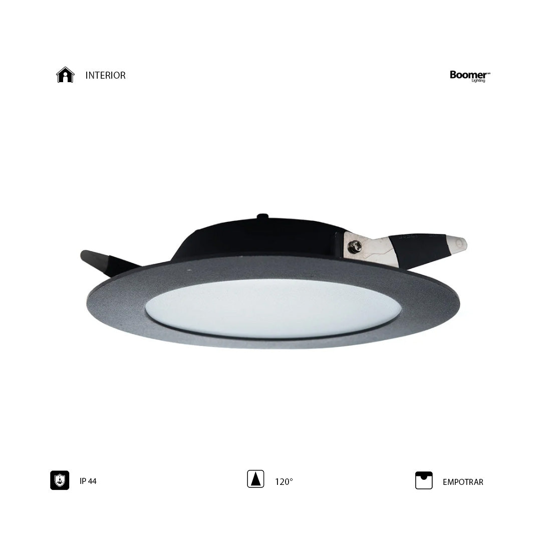 EMPOTRABLE 16W NEGRO, LUZ CÁLIDA, PARA BOTE INTEGRAL,1760LM