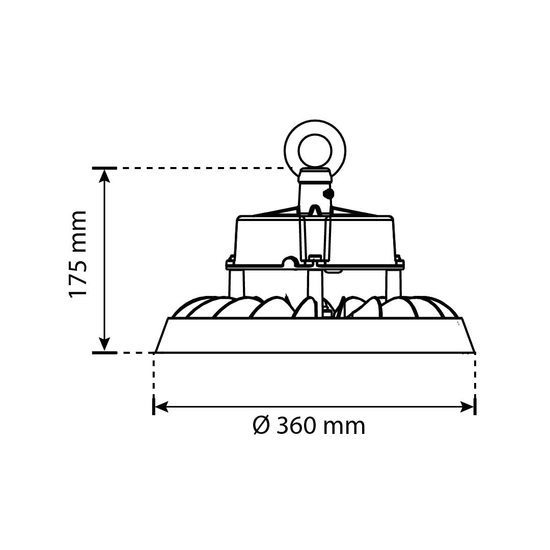 HIGHBAY UFO LED 200W, 5500K, IK09, THD<20%, 42000lm, 6KV SBT