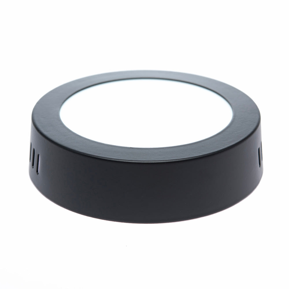 PANEL LED REDONDO NEGRO PARA SOBREPONER, 6W, 300LM