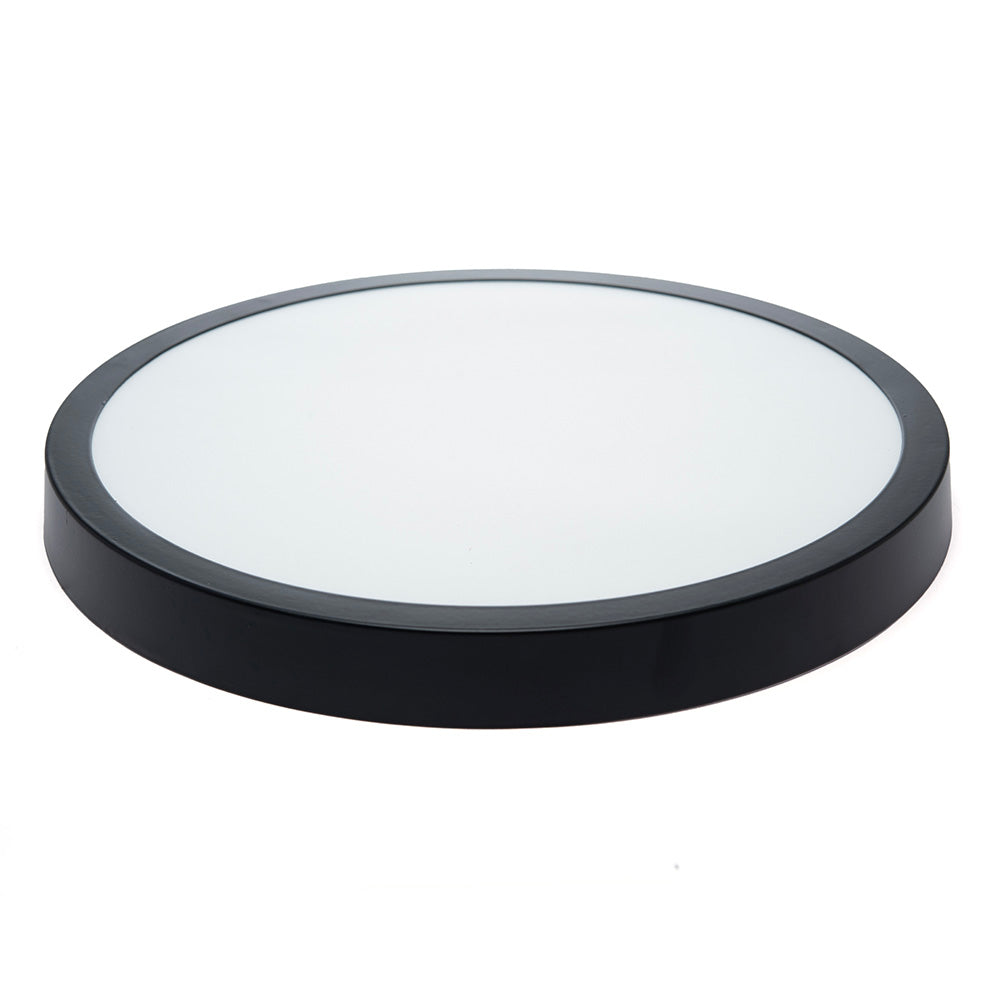 PANEL LED REDONDO NEGRO PARA SOBREPONER, 24W, LUZ CÁLIDA