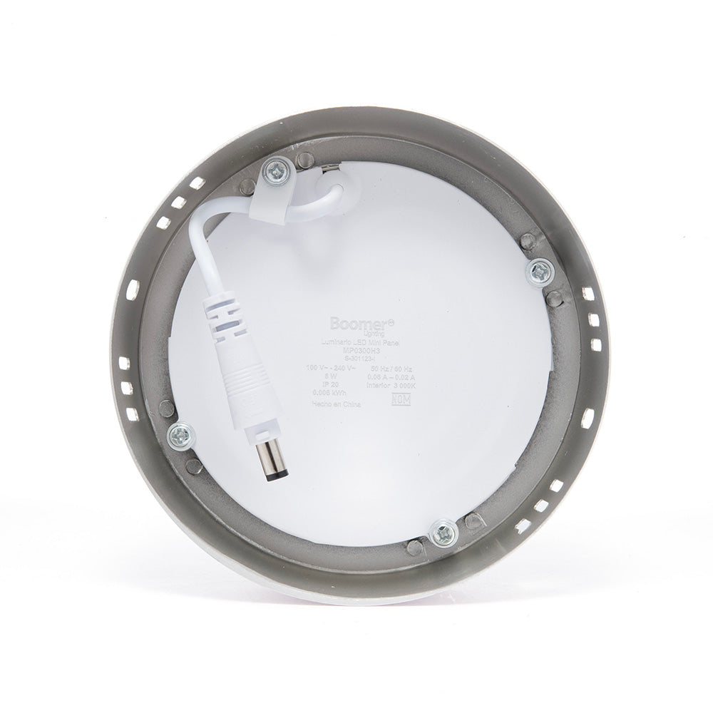 PANEL LED REDONDO SATÍN PARA SOBREPONER, 6W, 300LM