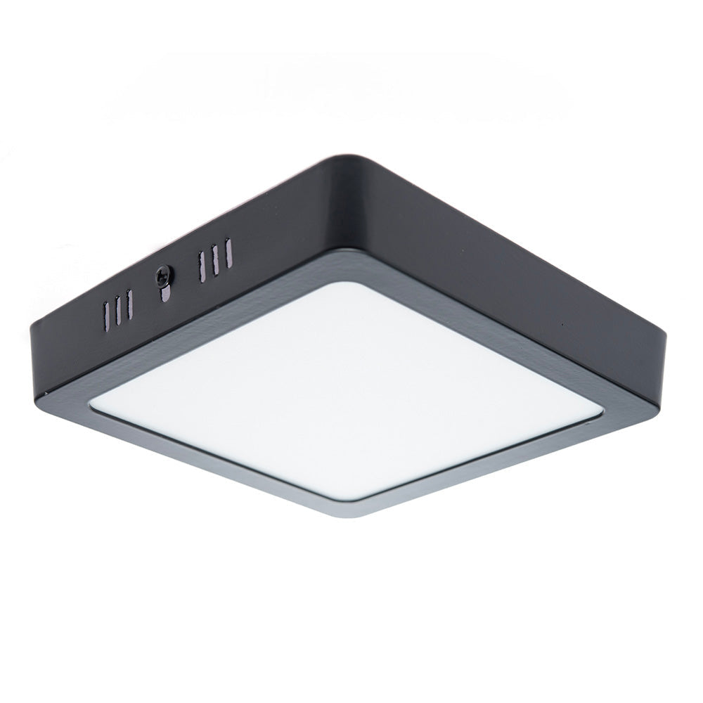 PANEL LED CUADRADO NEGRO PARA SOBREPONER, 12W, 840LM