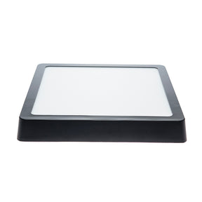 PANEL LED CUADRADO NEGRO PARA SOBREPONER, 18W, LUZ CÁLIDA