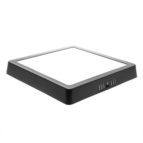 PANEL LED CUADRADO NEGRO PARA SOBREPONER, 18W, LUZ CÁLIDA