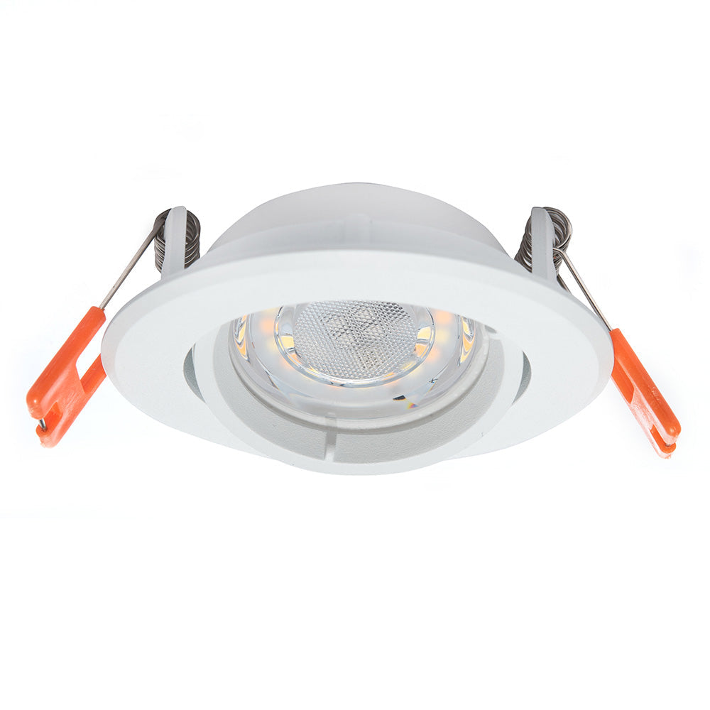 EMPOTRABLE Y4R5 DIRIGIBLE REDONDO BLANCO BASE MR16 ALUMINIO