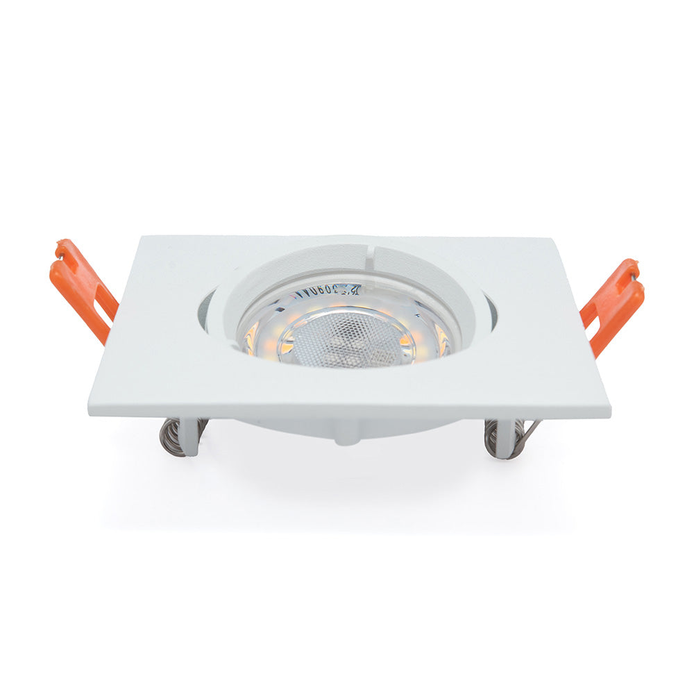 EMPOTRABLE Y4R3 DIRIGIBLE CUADRADO BLANCO BASE MR16 ALUMINIO