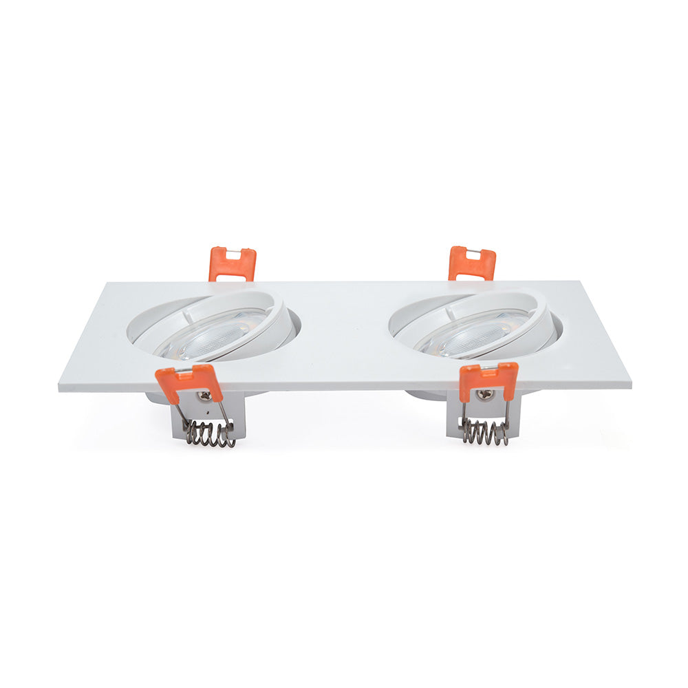 MARCO EMPOTRABLE DOBLE Y1R3 CUADRADO BLANCO BASE MR16, PC