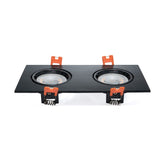 MARCO EMPOTRABLE DOBLE Y1R3 CUADRADO NEGRO BASE MR16, PC