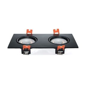 MARCO EMPOTRABLE DOBLE Y1R3 CUADRADO NEGRO BASE MR16, PC