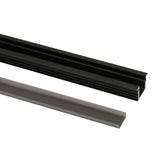 PERFIL EMPOTRABLE NEGRO CON CEJA R PARA TIRA, 2M, IP44, AL