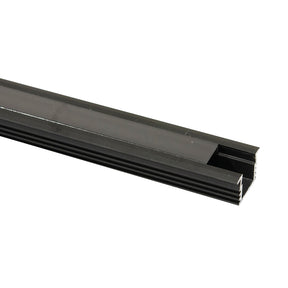 PERFIL EMPOTRABLE NEGRO CON CEJA R PARA TIRA, 2M, IP44, AL