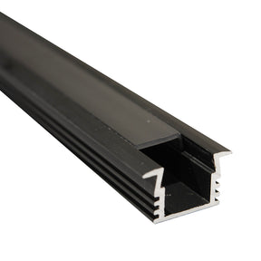PERFIL EMPOTRABLE NEGRO CON CEJA R PARA TIRA, 2M, IP44, AL