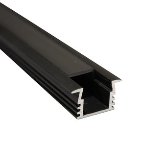 PERFIL EMPOTRABLE NEGRO CON CEJA R PARA TIRA, 2M, IP44, AL