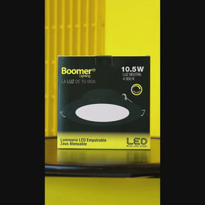 EMPOTRABLE NEGRO 10.5W, LUZ NEUTRA IP20 BOTE INTEGRAL 1050LM, ATENUABLE