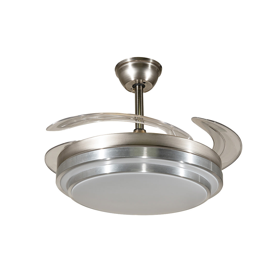 Ventilador De Techo Con Luz Led Plata An 42  Retractil, Cct