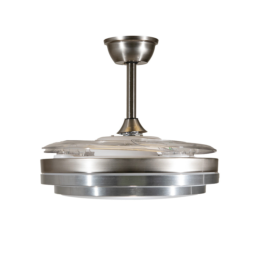 Ventilador De Techo Con Luz Led Plata An 42  Retractil, Cct