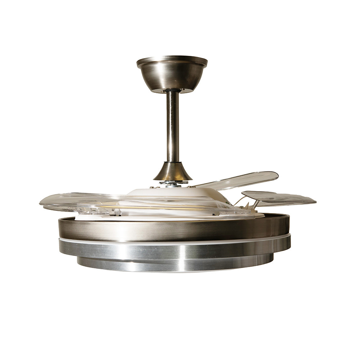 Ventilador De Techo Con Luz Led Plata An 42  Retractil, Cct