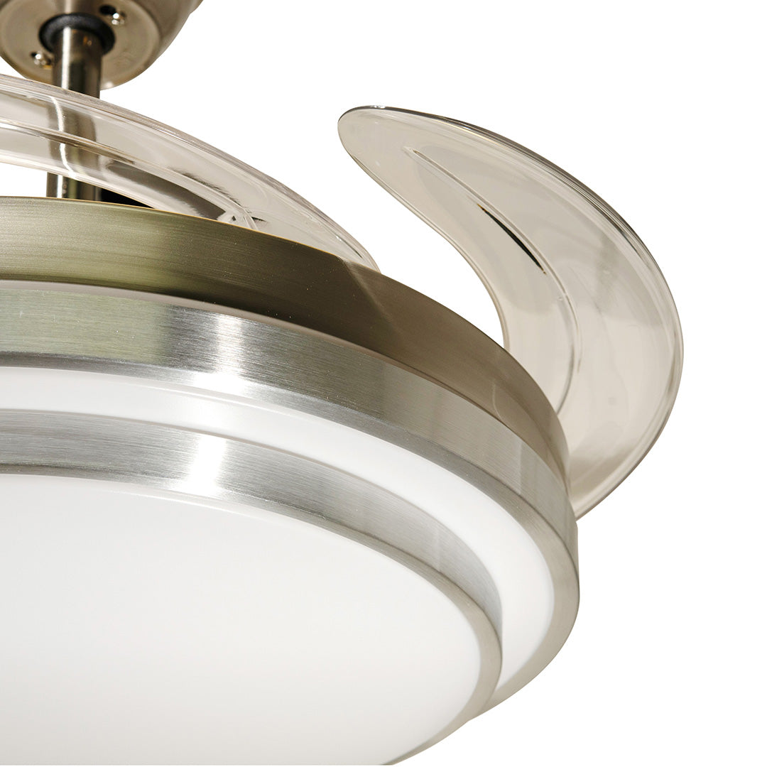 Ventilador De Techo Con Luz Led Plata An 42  Retractil, Cct