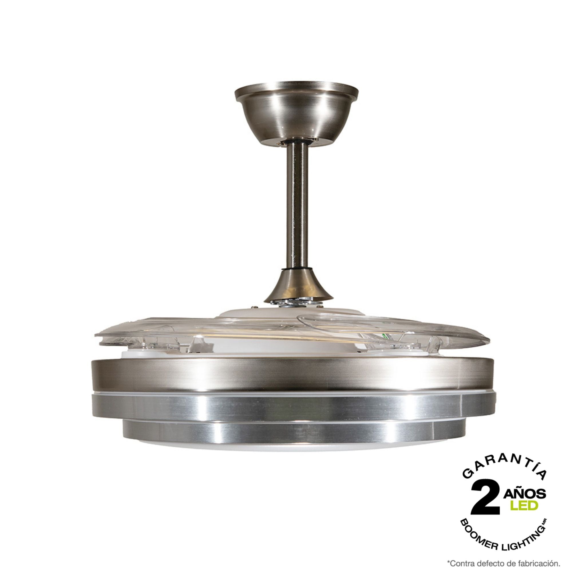 Ventilador De Techo Con Luz Led Plata An 42  Retractil, Cct